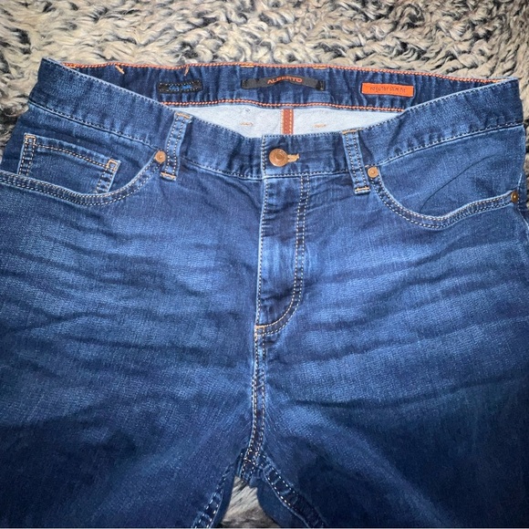 Alberto 4817 Pipe Cosy Jeans Regular Slim Fit Dark Wash Mens W33 hemmed L25 - Picture 8 of 14